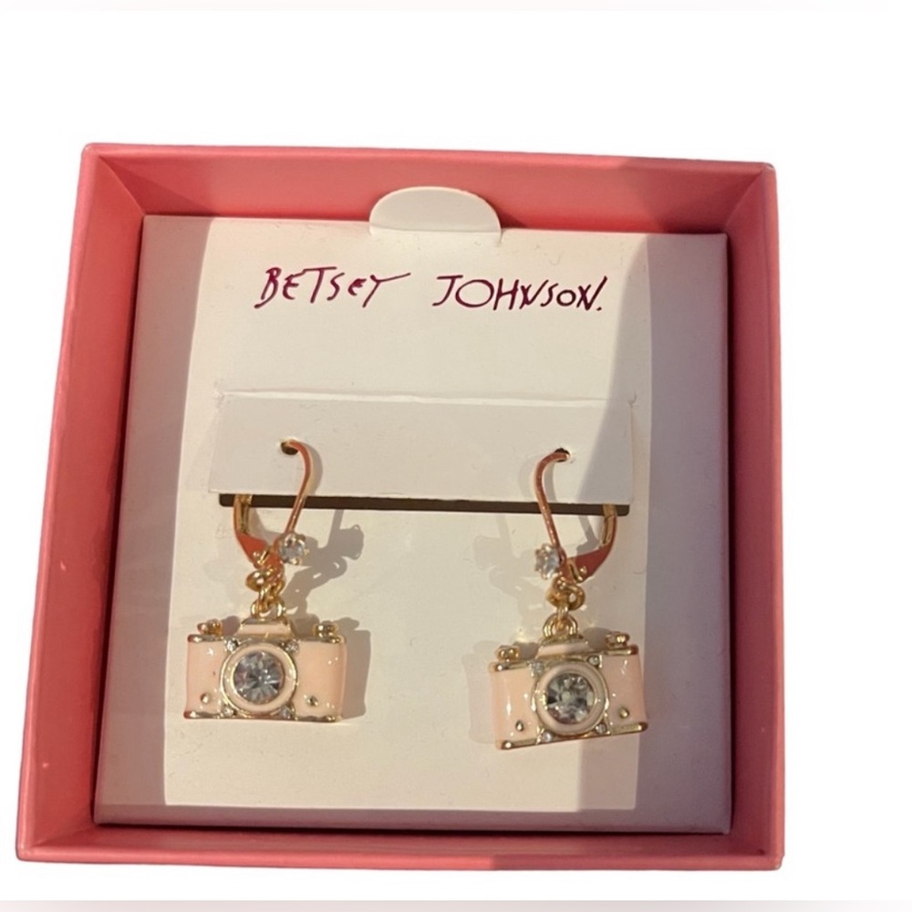 Betsey Johnson Camera Earrings NWT